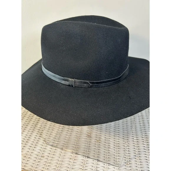 ecote Black 100% Wool Fedora Rancher Hat - Picture 4 of 7